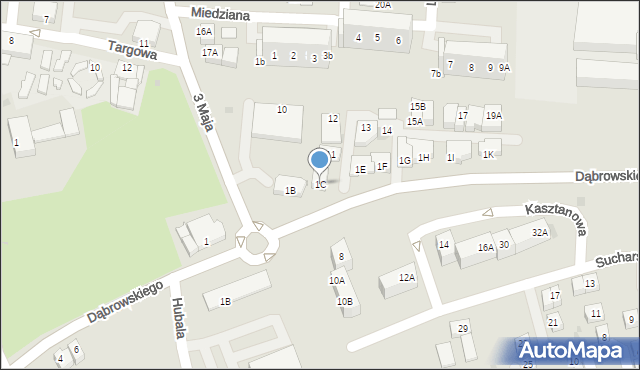 Polkowice, Dąbrowskiego Henryka, gen., 1C, mapa Polkowice