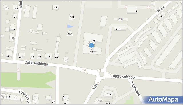 Polkowice, Dąbrowskiego Henryka, gen., 25, mapa Polkowice
