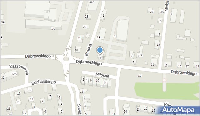 Polkowice, Dąbrowskiego Henryka, gen., 3, mapa Polkowice