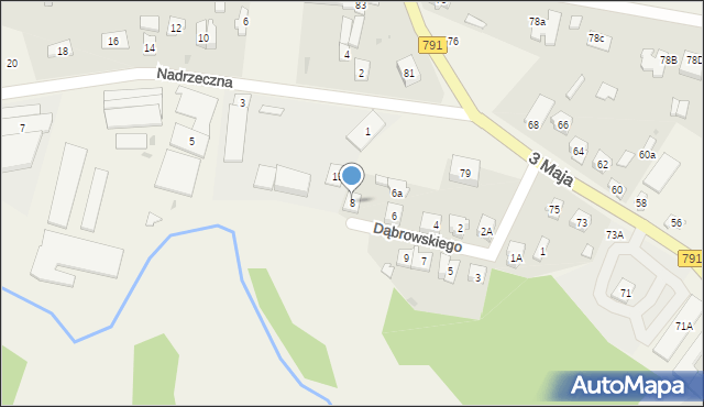 Poraj, Dąbrowskiego, 8, mapa Poraj