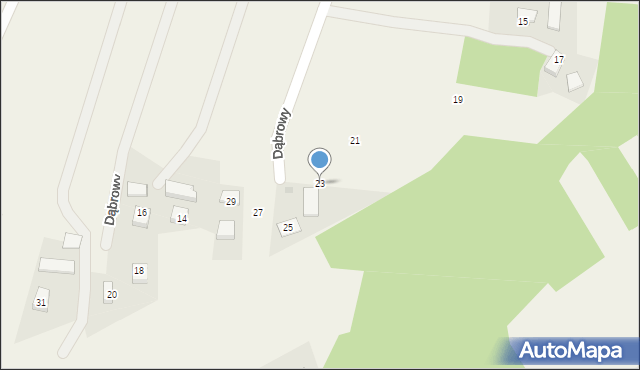 Poręba Wielka, Dąbrowy, 23, mapa Poręba Wielka