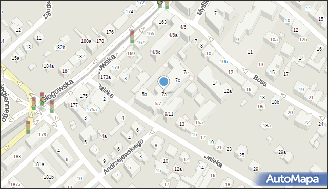 Poznań, Daleka, 7a, mapa Poznania