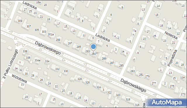 Poznań, Dąbrowskiego Henryka, gen., 291, mapa Poznania