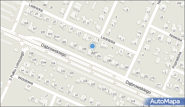 Poznań, Dąbrowskiego Henryka, gen., 293, mapa Poznania