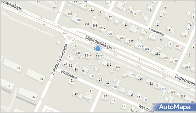 Poznań, Dąbrowskiego Henryka, gen., 334, mapa Poznania