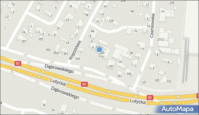 Poznań, Dąbrowskiego Henryka, gen., 346, mapa Poznania