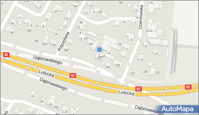 Poznań, Dąbrowskiego Henryka, gen., 343, mapa Poznania
