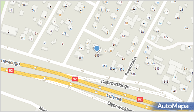 Poznań, Dąbrowskiego Henryka, gen., 355, mapa Poznania