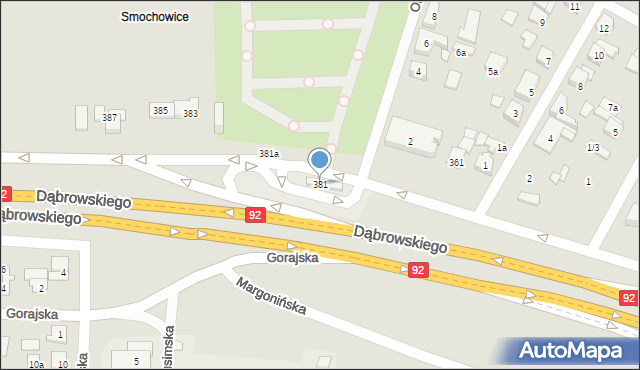 Poznań, Dąbrowskiego Henryka, gen., 381, mapa Poznania