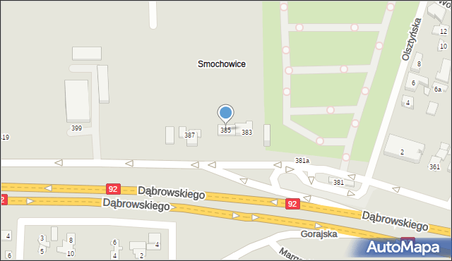 Poznań, Dąbrowskiego Henryka, gen., 385, mapa Poznania