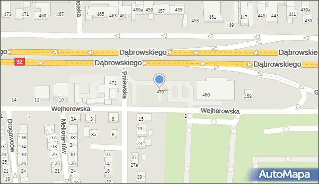Poznań, Dąbrowskiego Henryka, gen., 470, mapa Poznania