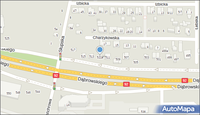 Poznań, Dąbrowskiego Henryka, gen., 511a, mapa Poznania