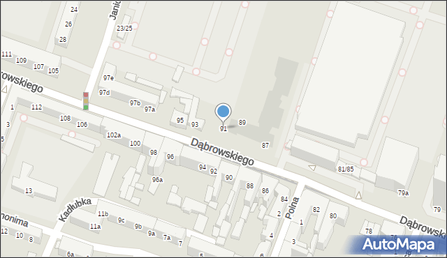 Poznań, Dąbrowskiego Henryka, gen., 91, mapa Poznania