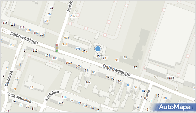 Poznań, Dąbrowskiego Henryka, gen., 95, mapa Poznania