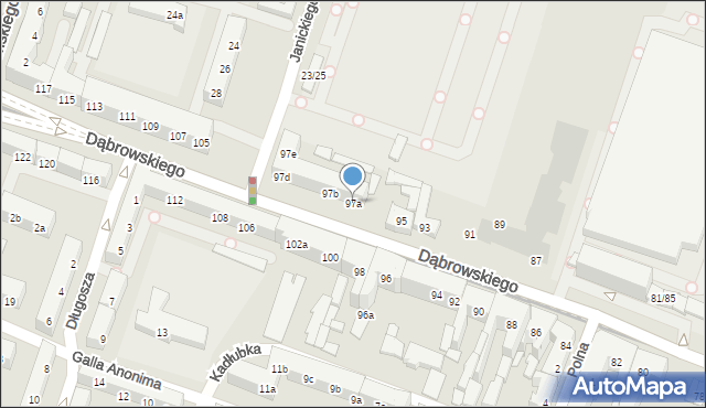 Poznań, Dąbrowskiego Henryka, gen., 97a, mapa Poznania