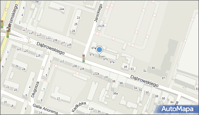 Poznań, Dąbrowskiego Henryka, gen., 97c, mapa Poznania