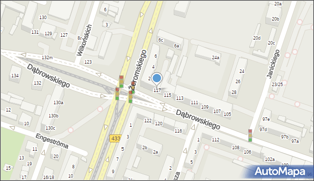 Poznań, Dąbrowskiego Henryka, gen., 117, mapa Poznania