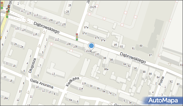 Poznań, Dąbrowskiego Henryka, gen., 102, mapa Poznania