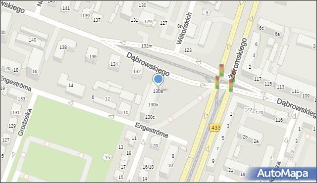 Poznań, Dąbrowskiego Henryka, gen., 130a, mapa Poznania