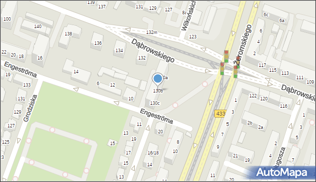Poznań, Dąbrowskiego Henryka, gen., 130b, mapa Poznania