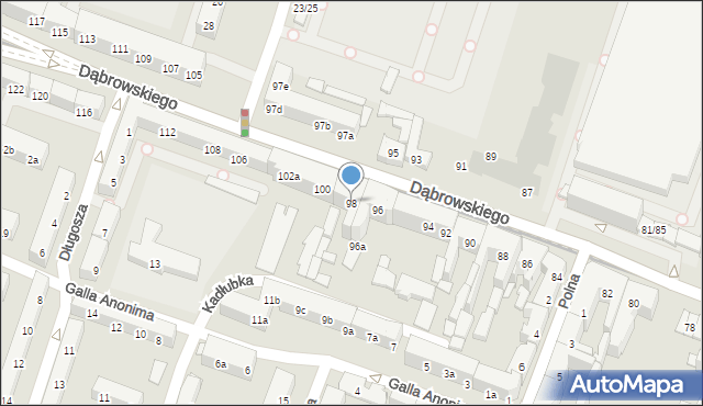 Poznań, Dąbrowskiego Henryka, gen., 98, mapa Poznania