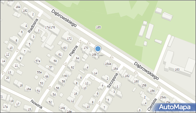 Poznań, Dąbrowskiego Henryka, gen., 168a, mapa Poznania