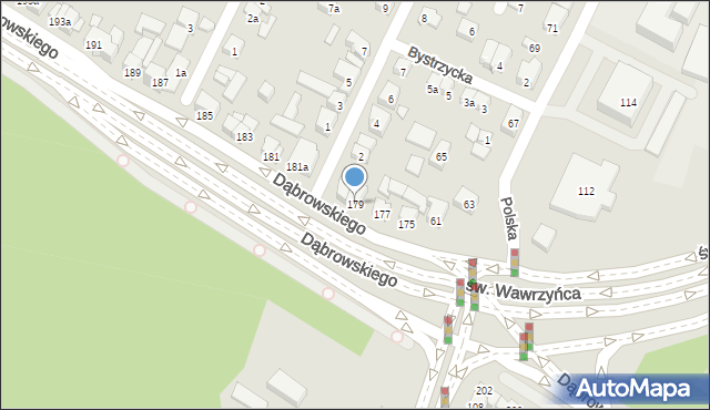 Poznań, Dąbrowskiego Henryka, gen., 179, mapa Poznania