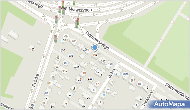 Poznań, Dąbrowskiego Henryka, gen., 194, mapa Poznania
