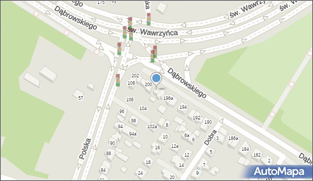 Poznań, Dąbrowskiego Henryka, gen., 198a, mapa Poznania