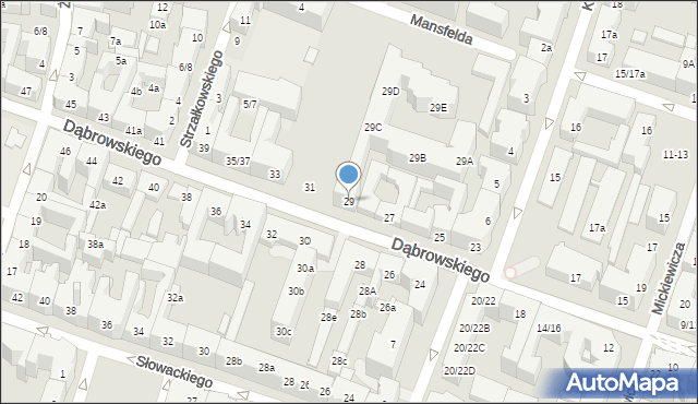 Poznań, Dąbrowskiego Henryka, gen., 29, mapa Poznania