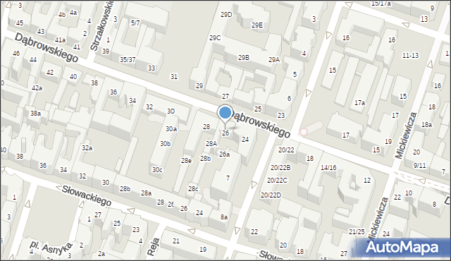 Poznań, Dąbrowskiego Henryka, gen., 26, mapa Poznania
