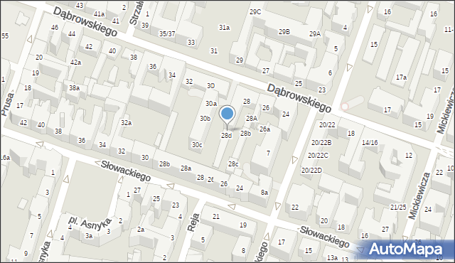 Poznań, Dąbrowskiego Henryka, gen., 28f, mapa Poznania