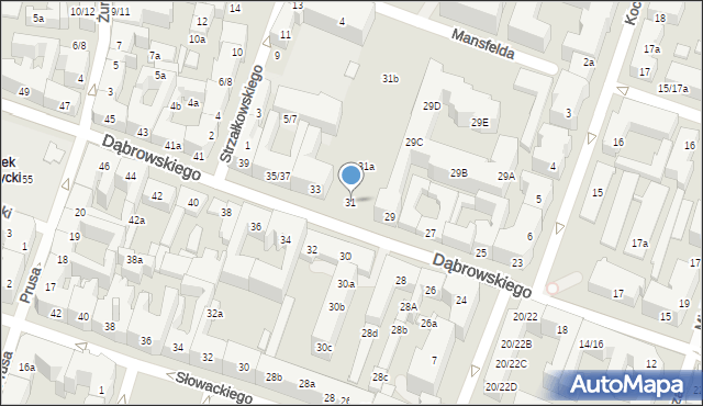 Poznań, Dąbrowskiego Henryka, gen., 31, mapa Poznania