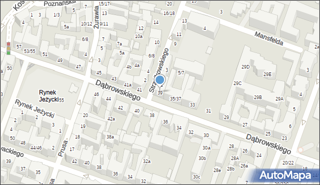 Poznań, Dąbrowskiego Henryka, gen., 39, mapa Poznania