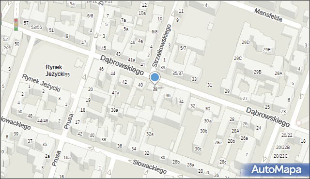 Poznań, Dąbrowskiego Henryka, gen., 38, mapa Poznania