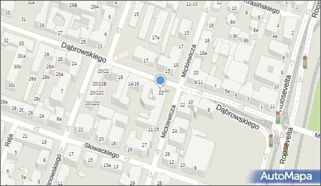 Poznań, Dąbrowskiego Henryka, gen., 12, mapa Poznania