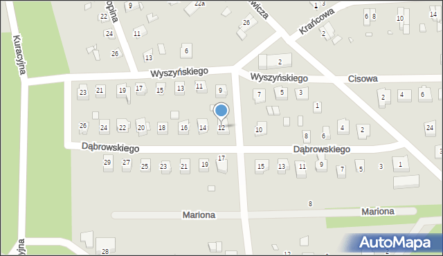 Prabuty, Dąbrowskiego Henryka, gen., 12, mapa Prabuty