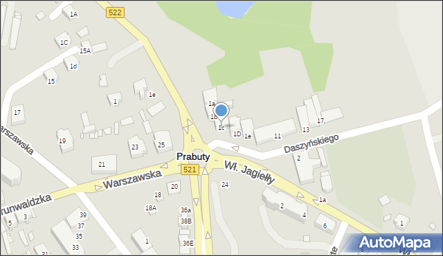 Prabuty, Daszyńskiego Ignacego, 1c, mapa Prabuty