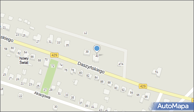 Prószków, Daszyńskiego, 41, mapa Prószków