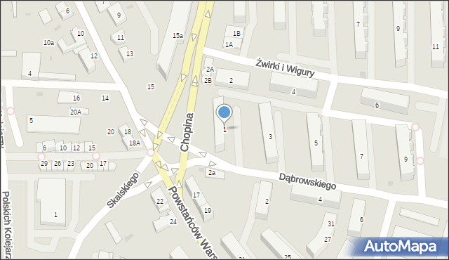 Pruszcz Gdański, Dąbrowskiego Jarosława, gen., 1, mapa Pruszcz Gdański