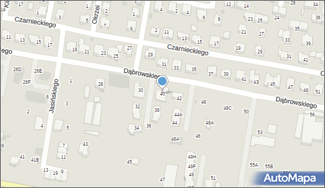 Pruszcz Gdański, Dąbrowskiego Jarosława, gen., 40, mapa Pruszcz Gdański