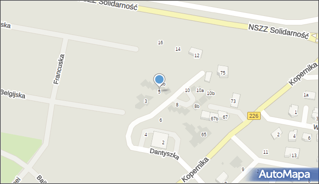 Pruszcz Gdański, Dantyszka Jana, 5, mapa Pruszcz Gdański