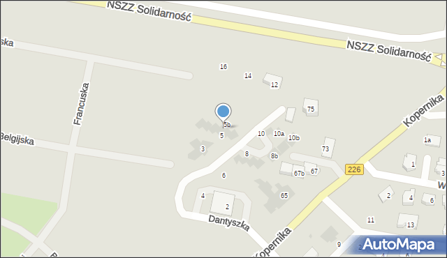 Pruszcz Gdański, Dantyszka Jana, 5a, mapa Pruszcz Gdański