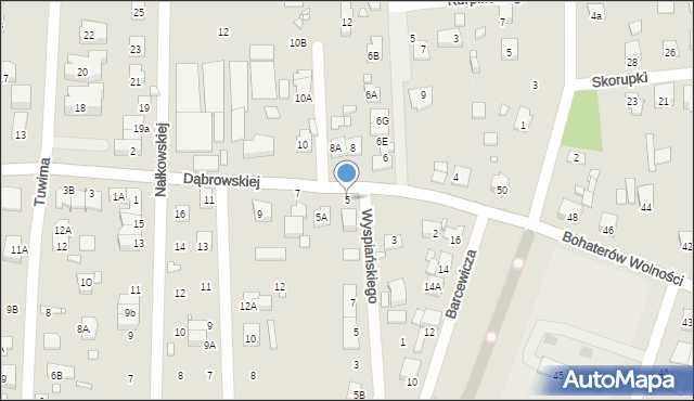 Pruszków, Dąbrowskiej Marii, 5, mapa Pruszków