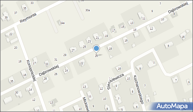 Pruszków, Dąbrowskiej Marii, 20, mapa Pruszków