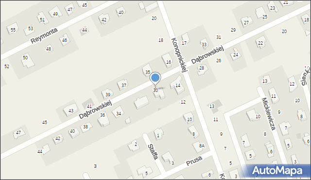 Pruszków, Dąbrowskiej Marii, 30, mapa Pruszków