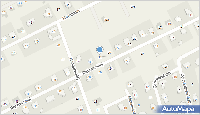 Pruszków, Dąbrowskiej Marii, 31, mapa Pruszków