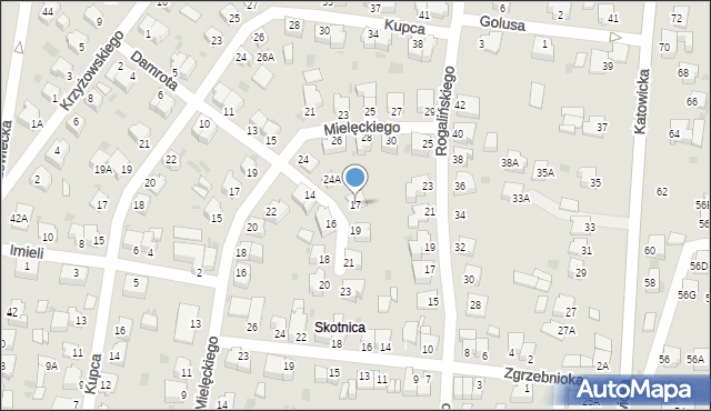 Pszczyna, Damrota Konstantego, 17, mapa Pszczyny