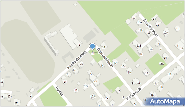 Puławy, Dąbrowskiego Henryka, gen., 11, mapa Puław