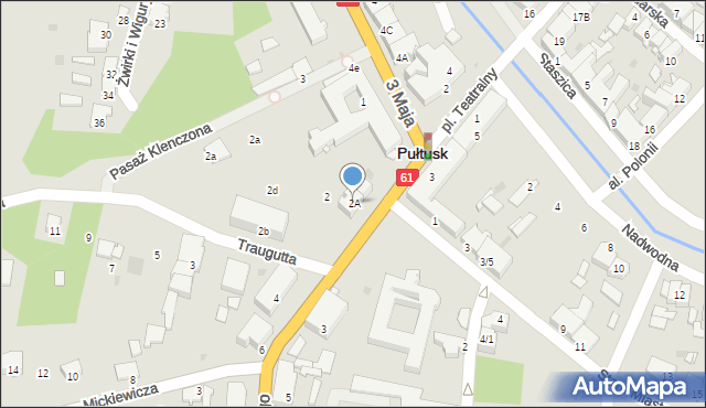 Pułtusk, Daszyńskiego Ignacego, 2A, mapa Pułtusk
